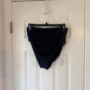 Bleu Rod Beattie Kora Shirred High Waist Bikini Bottoms Black 8‎